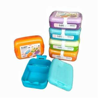 Lunchbox Lock System / Kotak Bekal Anak / Tempat Makan Misting / Happy Lunchbox Kiara / Omprong