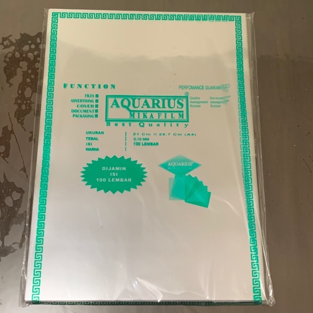 

Produk Plastik Mika Jilid Aquarius tebal 1 mm A4 F77