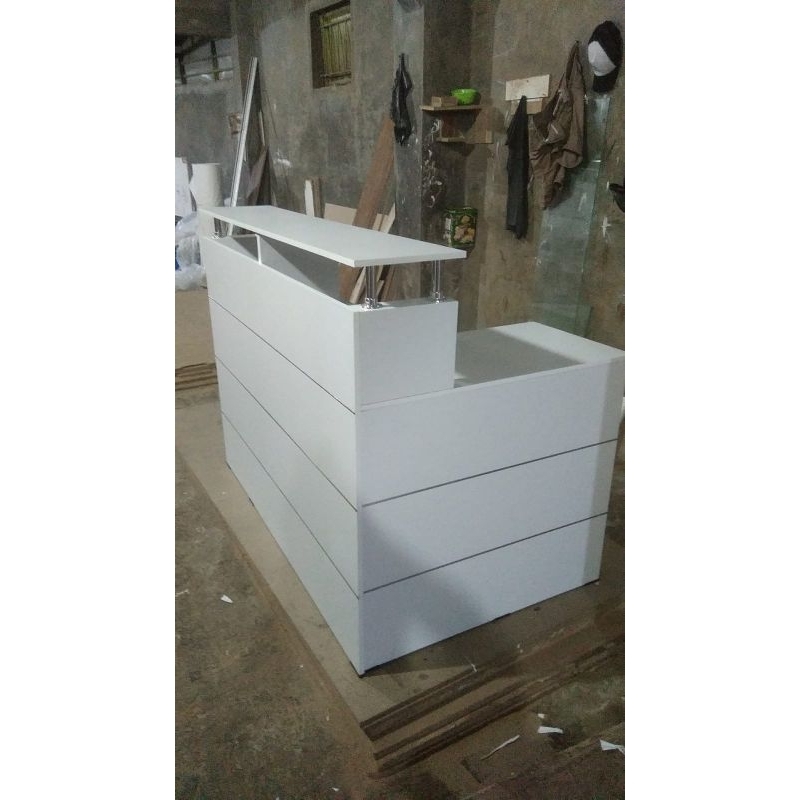 MEJA KASIR LAUNDRY MEJA BENTUK L PANJANG 150 MEJA TOKO MEJA KASIR MINIMALIS MEJA KLINIK MEJA RESEPSI