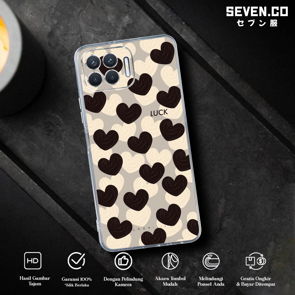 Case OPPO RENO 4F 4 SevenCase [ LOVE ] Casing Hp Aesthetic Kesing Hp Karakter Anime Cassing Hp Motif