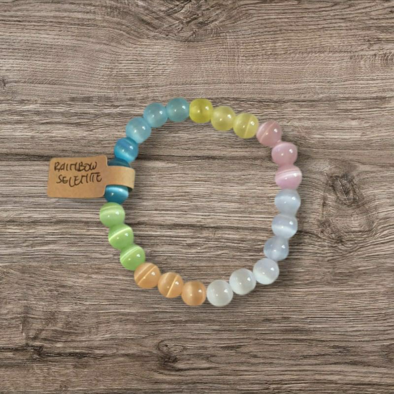 Gelang Rainbow Selenite 8 mm