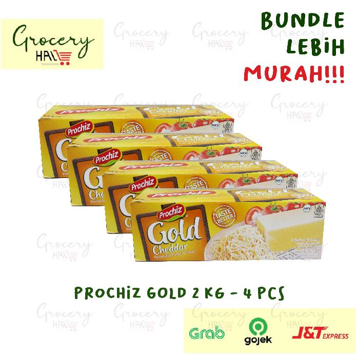 

[ HARGA BUNDLE ] PROCHIZ KEJU CHEDDAR GOLD 2 KG - ISI 4 PCS