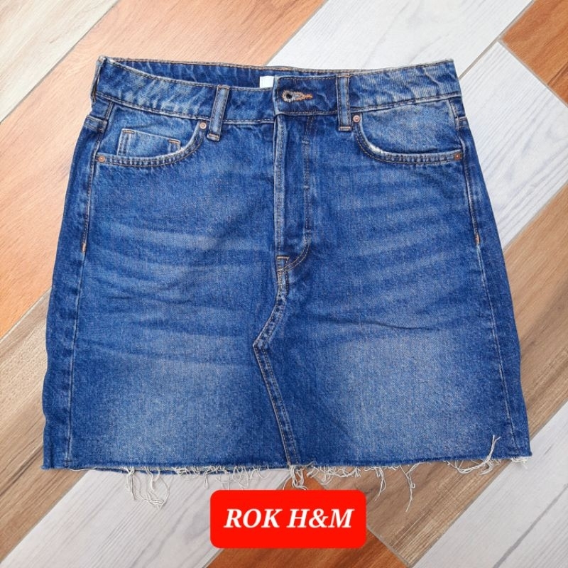 rok jeans H&M celana jeans H&M skirt celana wanita korea skort korea rokcel H&M