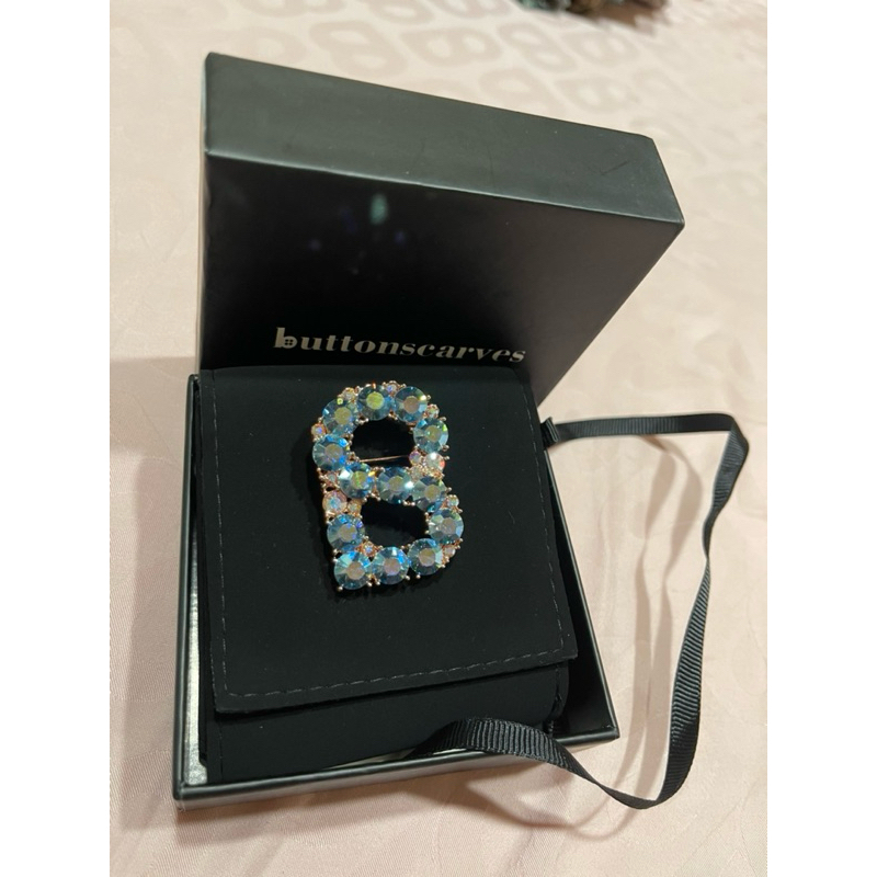 Orlin Brooch Buttonscarves Blue