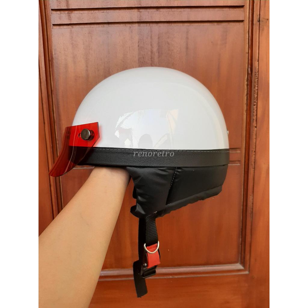 Helm Chip Putih Polos Vintage-Helm Chip Custom Reno24