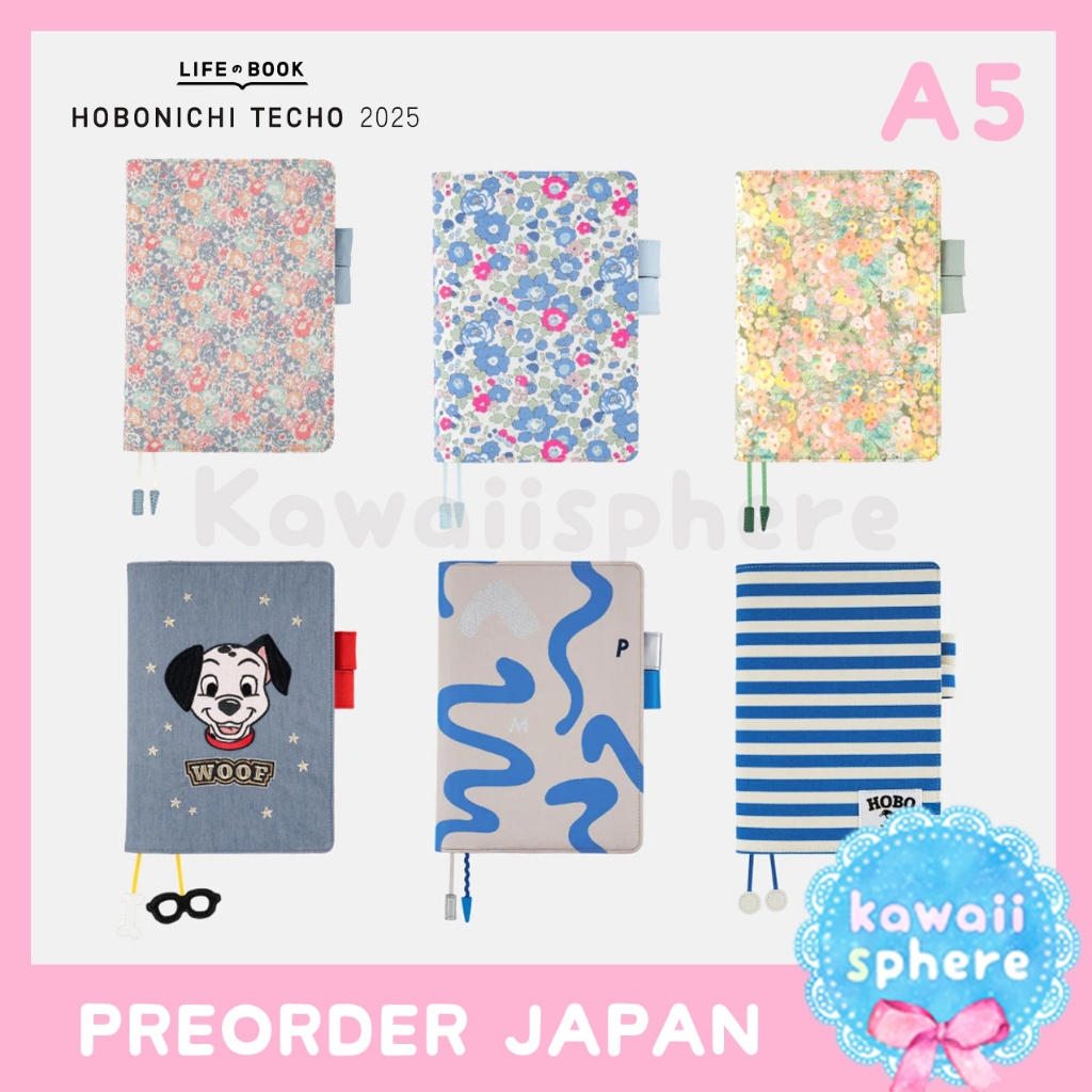 

Hobonichi Techo 2025 A5 (Cover Only) | Liberty Fabrics / PAMM / Marine Stripes / etc | Hobonichi 2025 | Preorder Handcarry Japan
