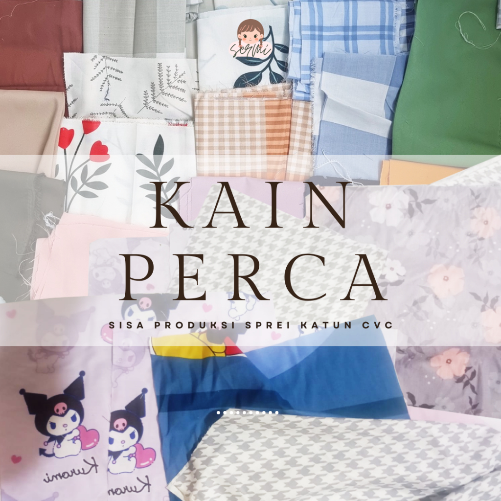 KAIN PERCA KATUN CVC SISA PRODUKSI SPREI | Kain perca kiloan katun CVC |  Pinggiran Sprei