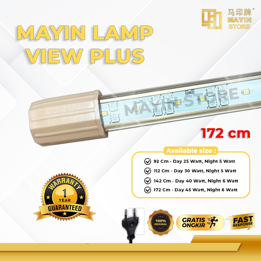 MAYIN LAMP VIEW PLUS 172cm Lampu LED celup Aquarium ikan Arowana Koki