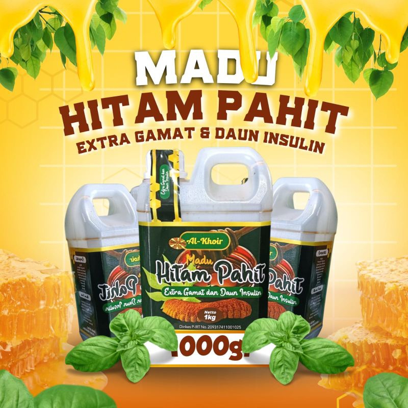 

Madu Hitam Pahit Extra Gamat & Daun Insulin 1000gr