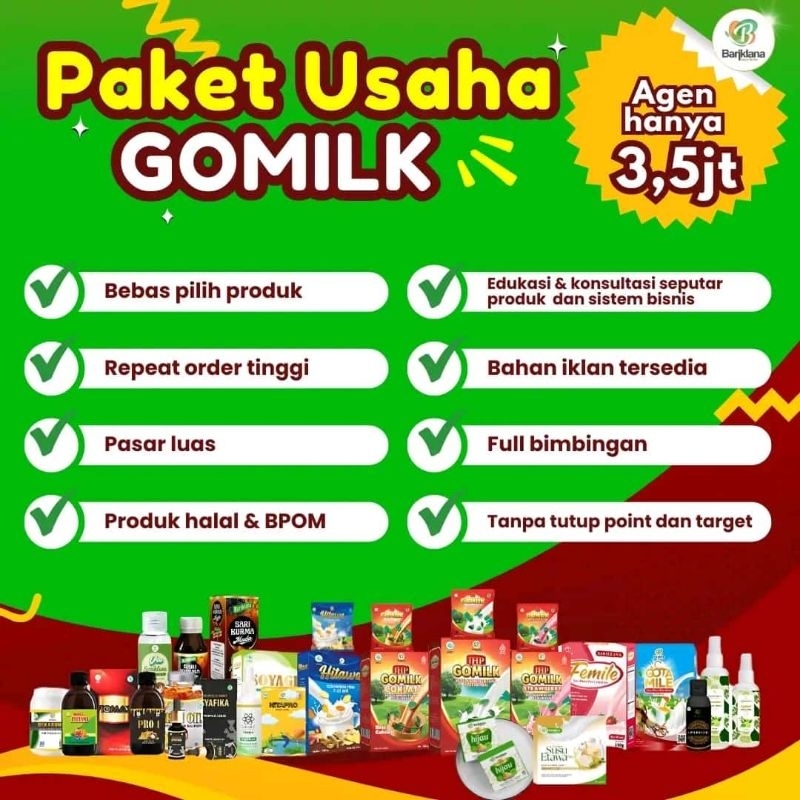 

Paket usaha Bariklana. Agen disc 30%, Hanya belanja sekali saja, produk boleh campur