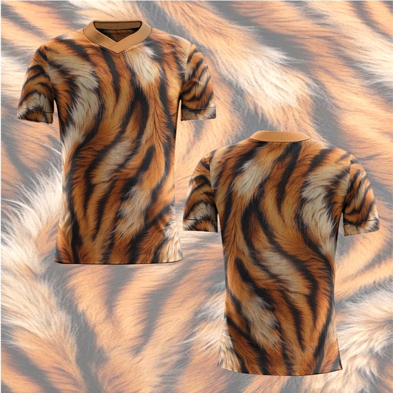 kaos unik jersey bulu harimau 3D printing / baju unik motif loreng harimau