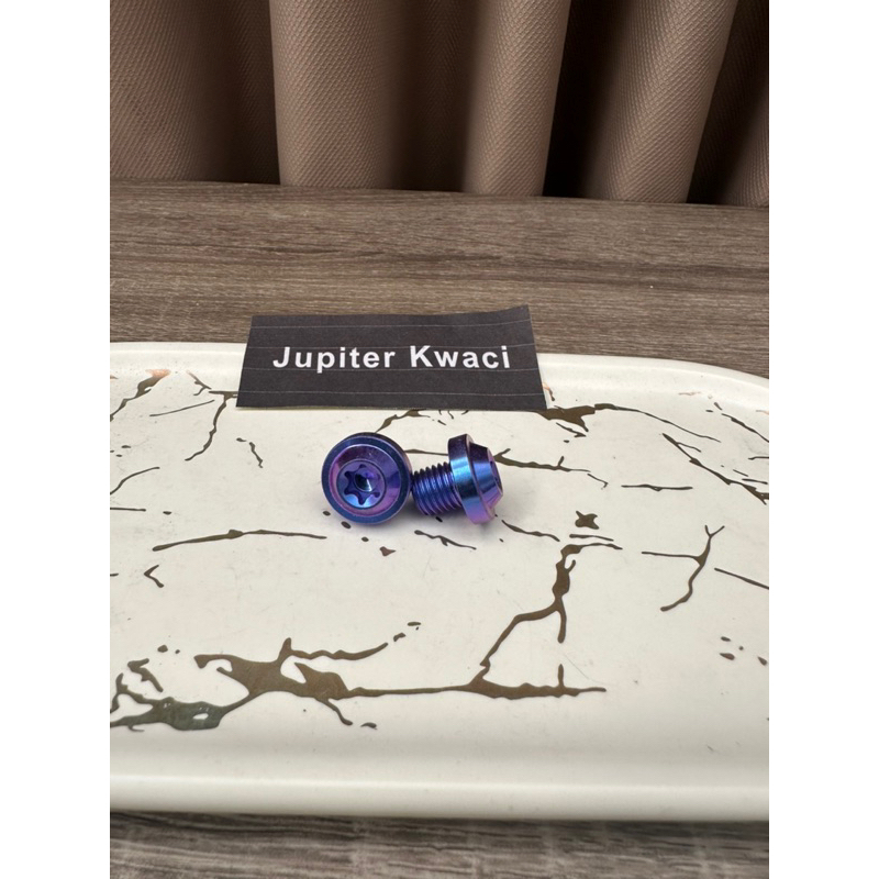 baut titanium m10 x 10 drat 14  big head, baut titanium drat 14 panjang 10, baut tutup spion drat 14