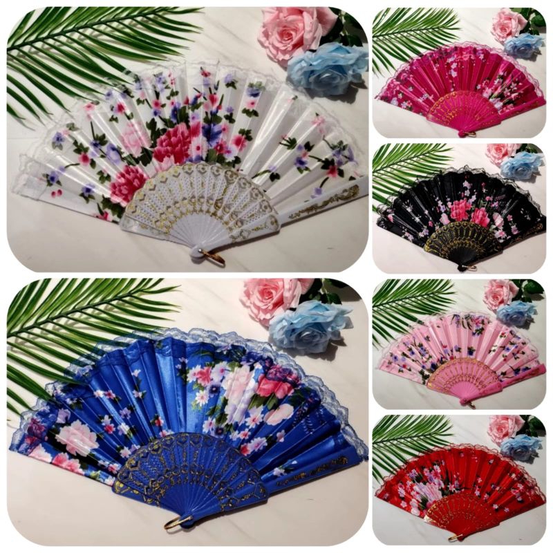 KIPAS TANGAN LIPAT / KIPAS TANGAN BUNGA RENDA / KIPAS TANGAN JEPANG / KIPAS SATIN / KIPAS TANGAN SOU