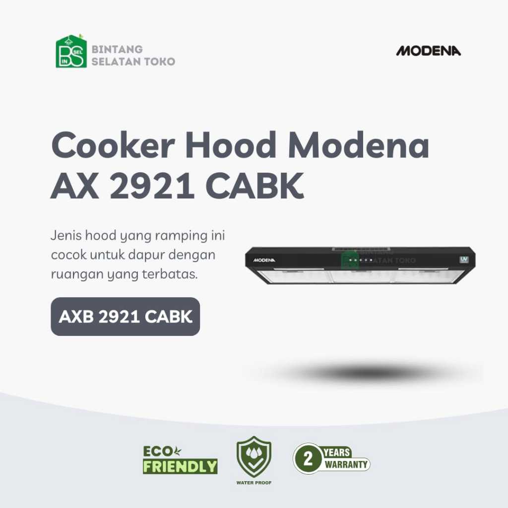 Purifier Slim Hood Hybrid Modena AX 2921 CABK 90 cm Hitam