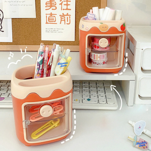 

Kotak Tempat Pencil Alat Tulis Organizer Meja Penyimpan Aksesoris Make Up Kosmetik Laci Mini 2 Susun