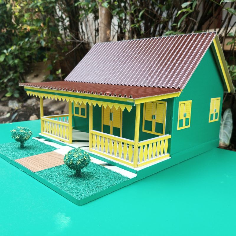 Miniatur Rumah Adat Betawi/Lebar 24 cm/Prakarya Rumah Adat Betawi