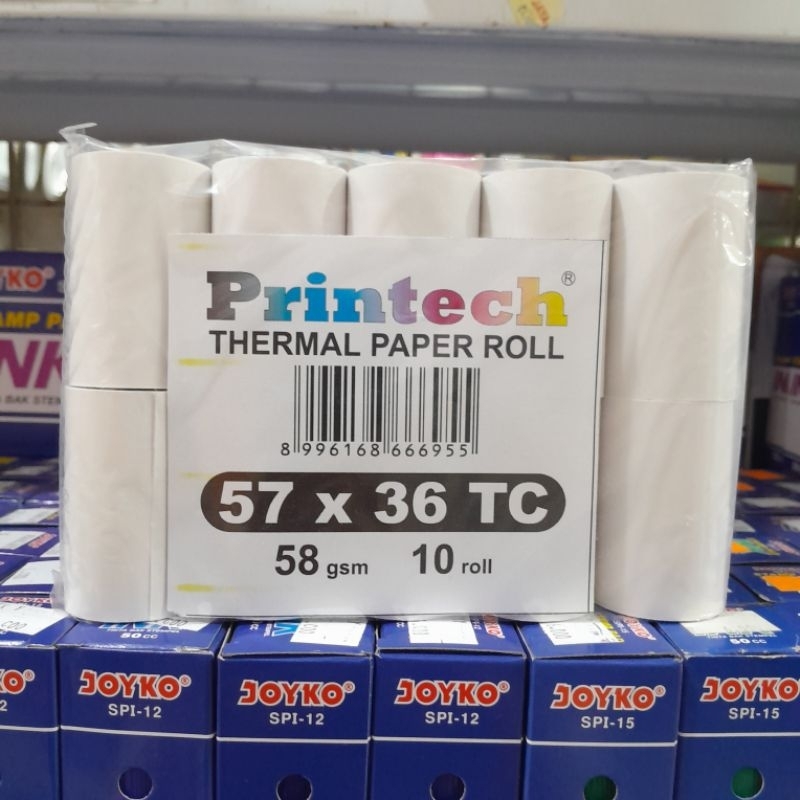 

10 Roll Kertas Thermal Kasir Printech 57 x 36