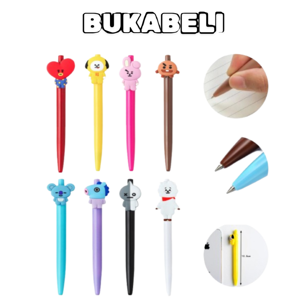 

BUKABELI COD Pena Bangtan Mekanik Boys / Pulpen Kartun 10 Warna Pen Warna Warni Bolpoin Karakter Lucu U144