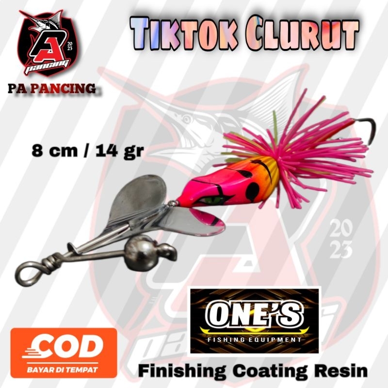Umpan Slater Tiktok Clurut 8 cm 14 gr / Umpan Casting Toman / Finishing Coating Resin