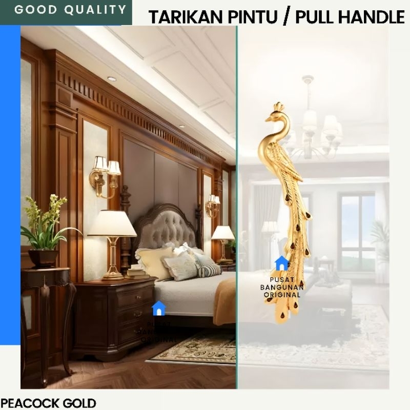 DOOR PULL HANDLE TARIKAN PINTU CLASSIC ANTIQUE BRASS KUNINGAN GOLD EMAS BERTU 588