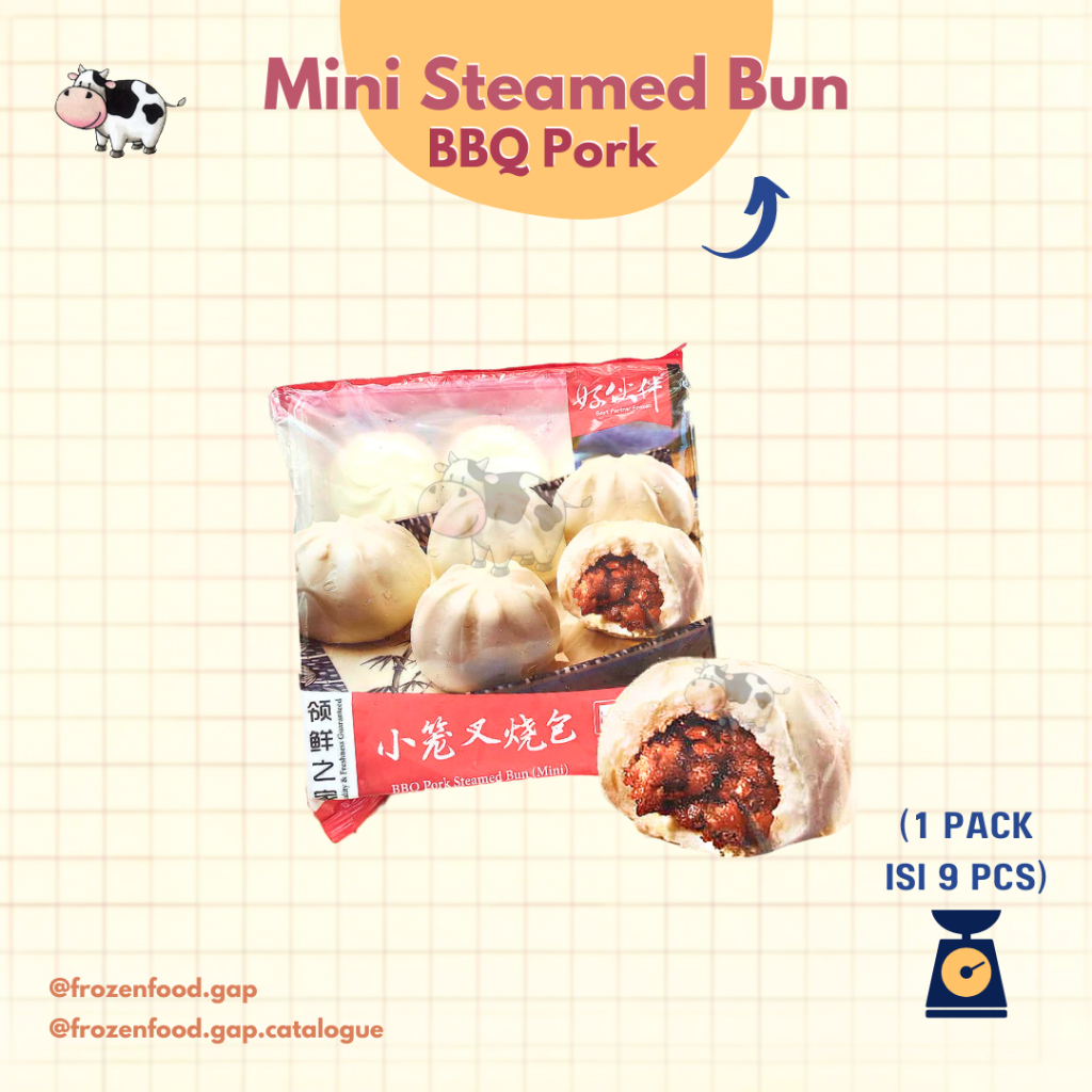 

MINI STEAMED BUN BBQ PORK ISI 9 PCS | FROZENFOODGAP