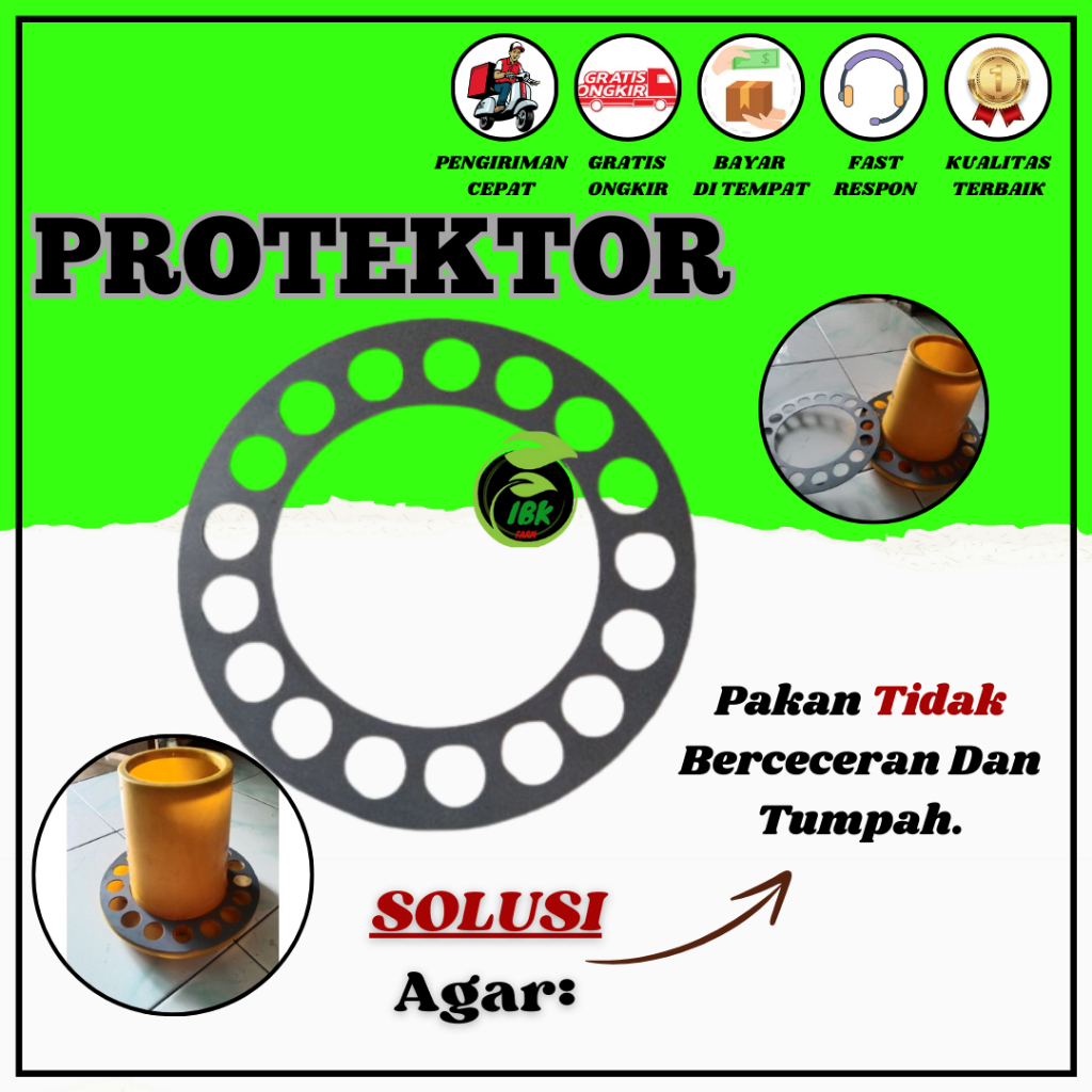 PROTEKTOR Pengaman Tempat Pakan Puyuh Dan Ayam BABY CHICK ukuran 1 Kilo INBEKEN