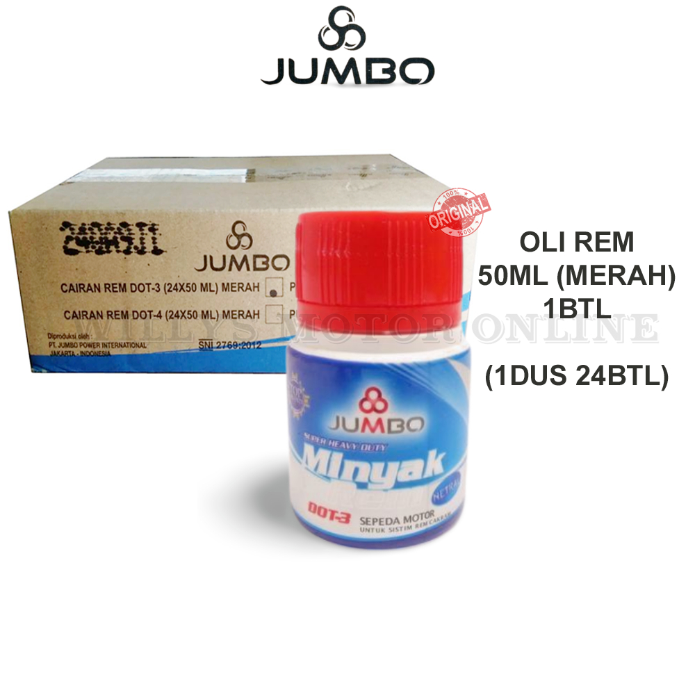 Oli Rem Motor Dot 3 Jumbo 50 ml warna merah Minyak rem dot3