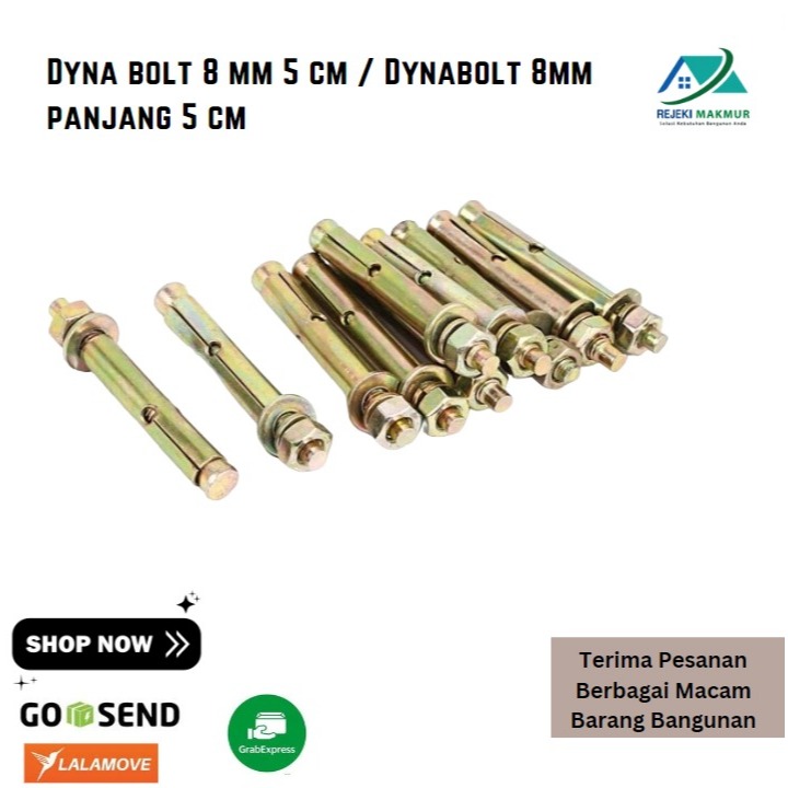 Dyna bolt 8 mm 5 cm / Dynabolt 8mm panjang 5 cm (satuan)