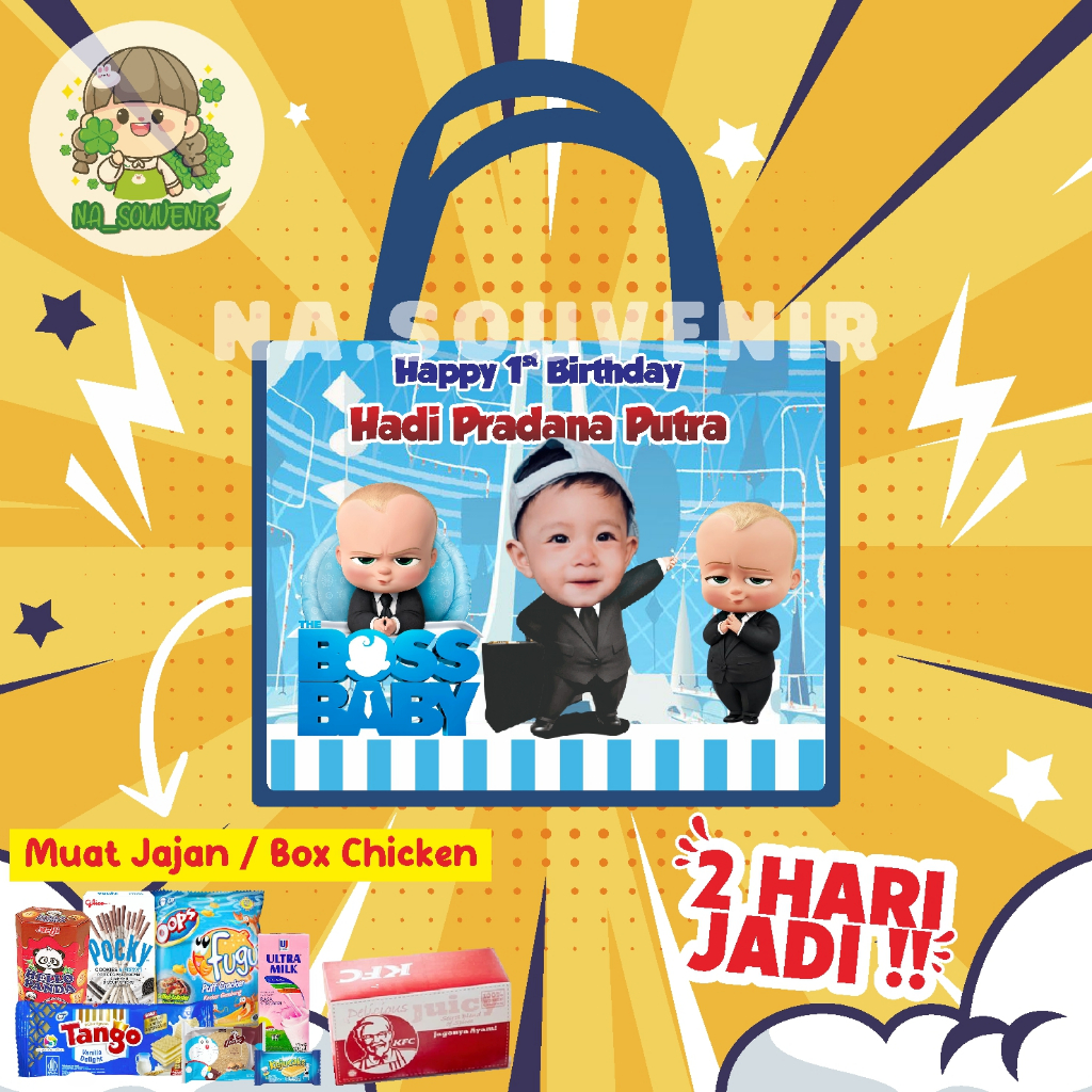 

Tas Ultah Terlaris/Goodie bag ultah/Tas ulang tahun/Tas Ultah tema BABY BOSS