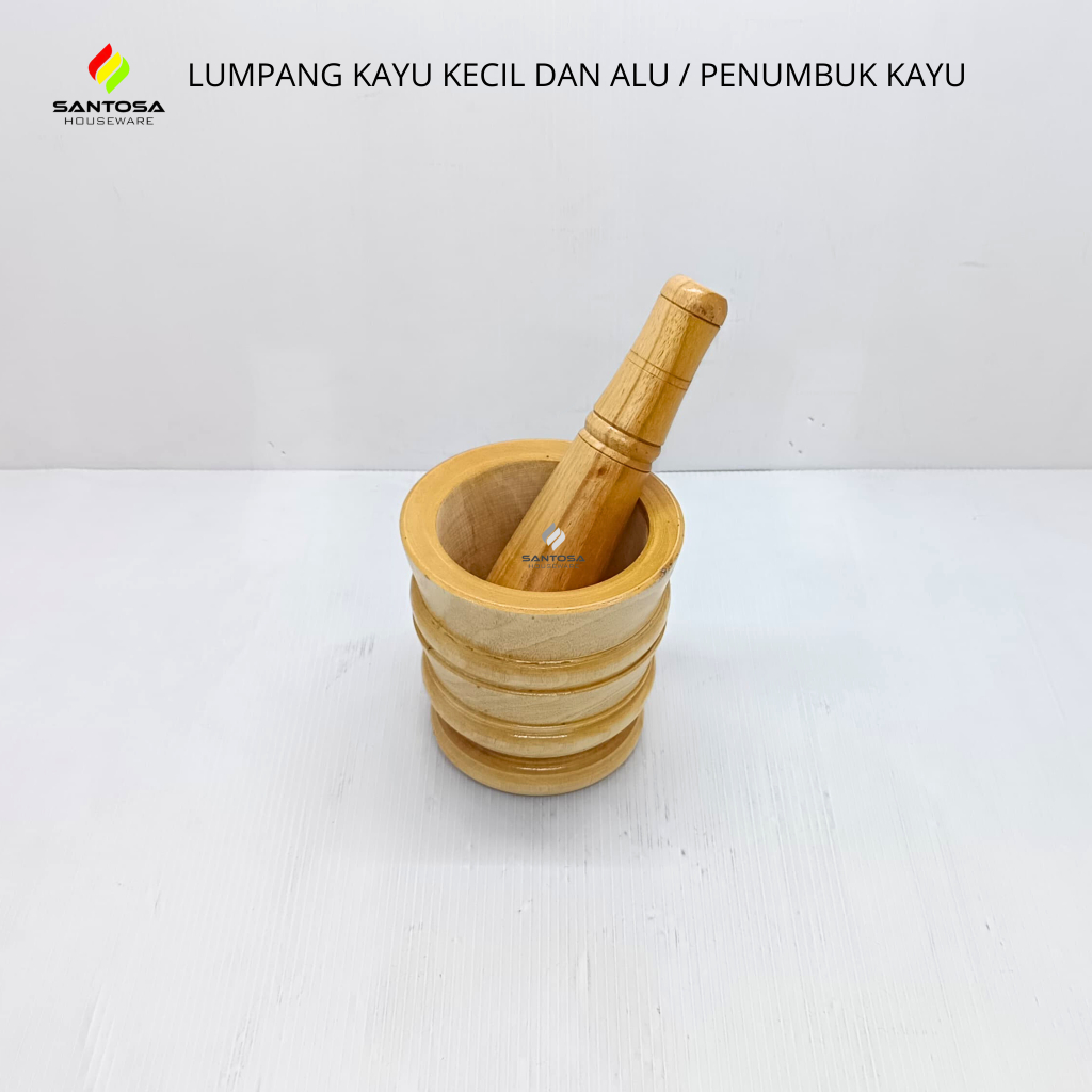 Lumpang Kayu Kecil dan Alu / Penumbuk Kayu