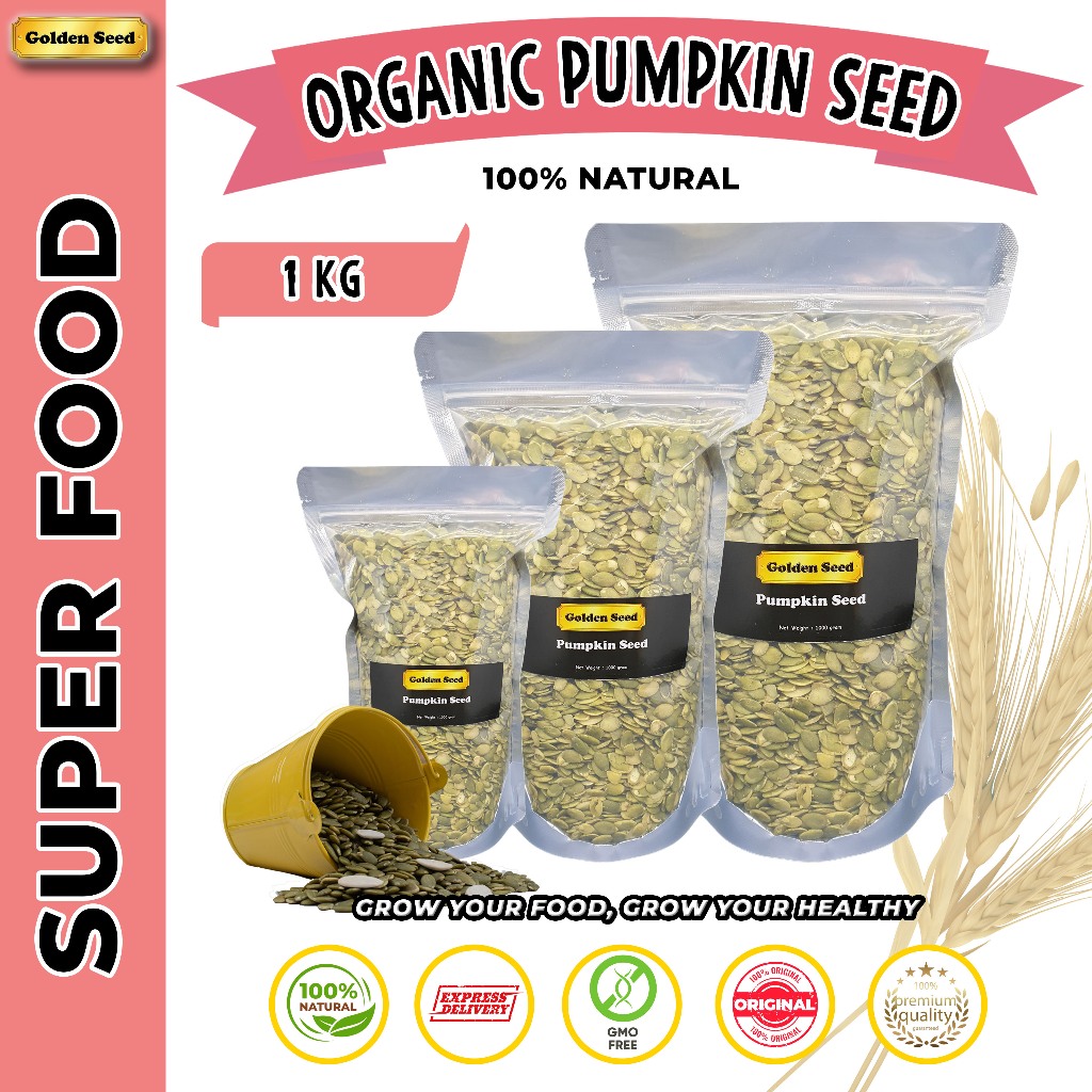 

RAW PUMPKIN SEED 1 KG PREMIUM - BIJI LABU MENTAH 1000 GRAM