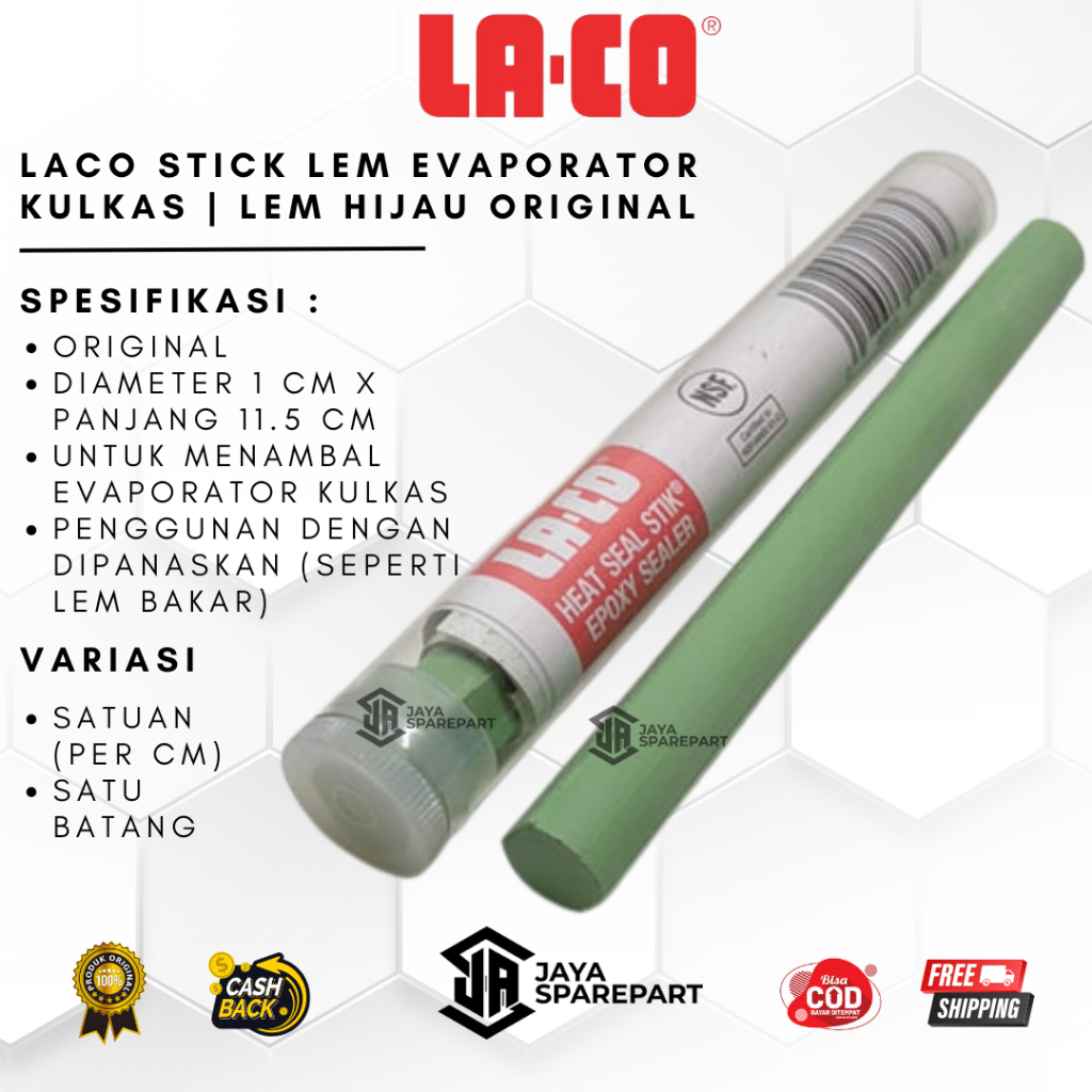 Laco stick  lem evaporator kulkas | Lem Hijau Original 6 - 10 cm
