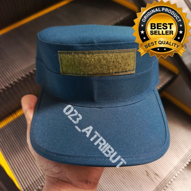 TOPI BIRU MODEL KOMANDO PEREKAT