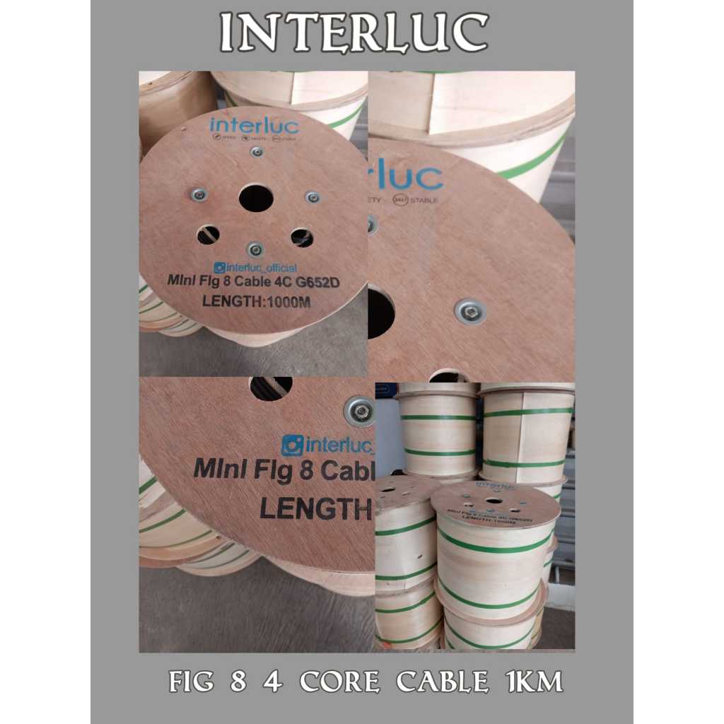 Kabel Fiber Optic 4Core Fig8 Interluc Jelly Tube FTTH FIG 8 Cable 1Km / 2 Km_GFO