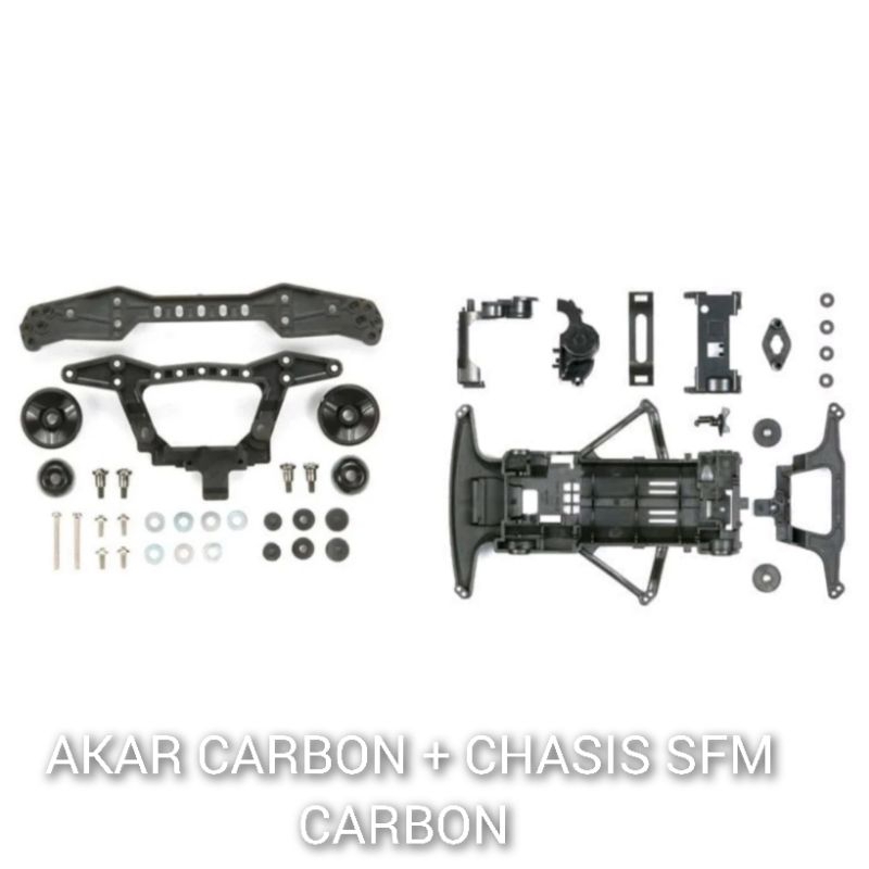 PAKET TAMIYA 15412 AKAR CARBON + 95239 CHASIS SFM CARBON