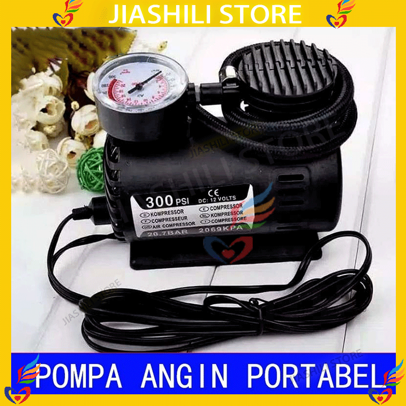 Jiashili Mini Compressor 12V Electric Pump 300PSI Pompa Ban Mobil Elektrik