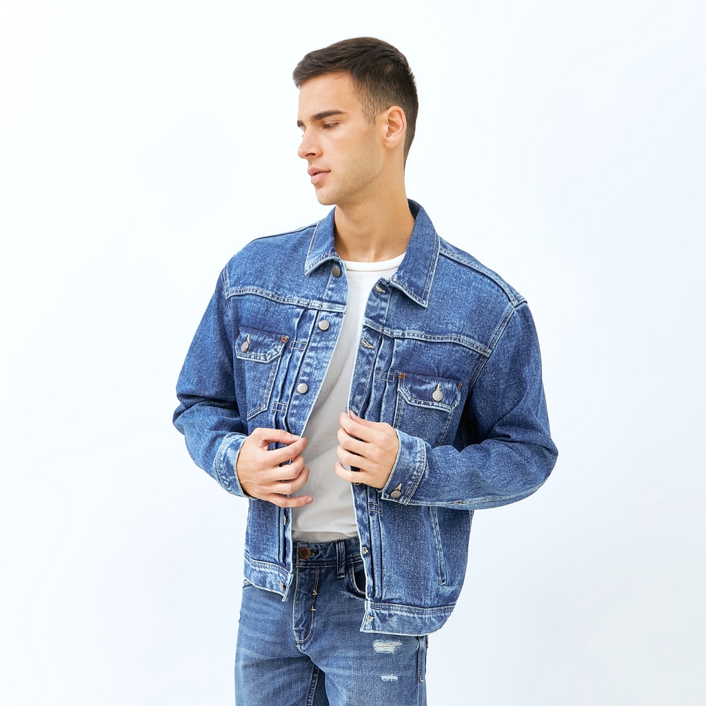 Emba Denim - Jaket Trucker Pria Regular Fit