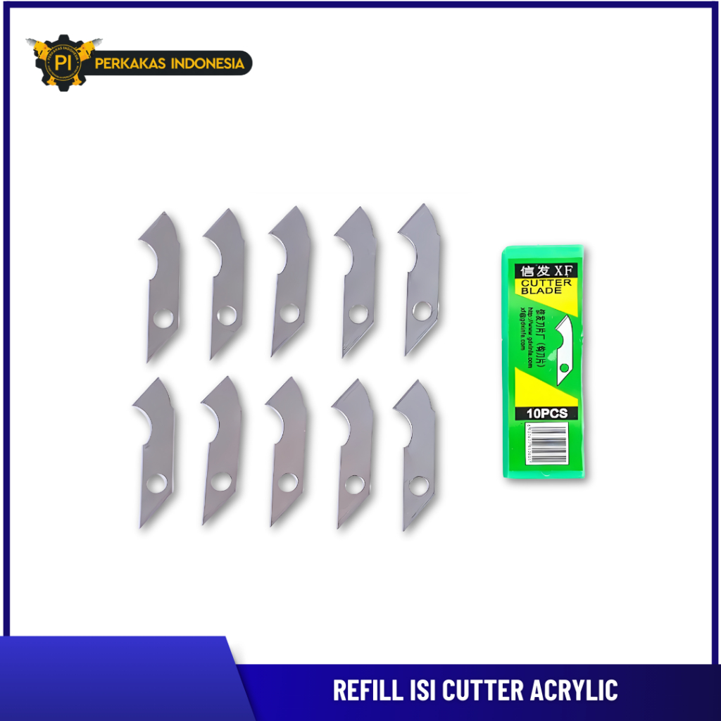 

Isi Cutter Acrylic Refill Xinfa Spare Hook Blades Pisau Pemotong Plastik Akrilik Mika Plastic Acrylic HPL Utility Knife Cutter isi 10 Blades