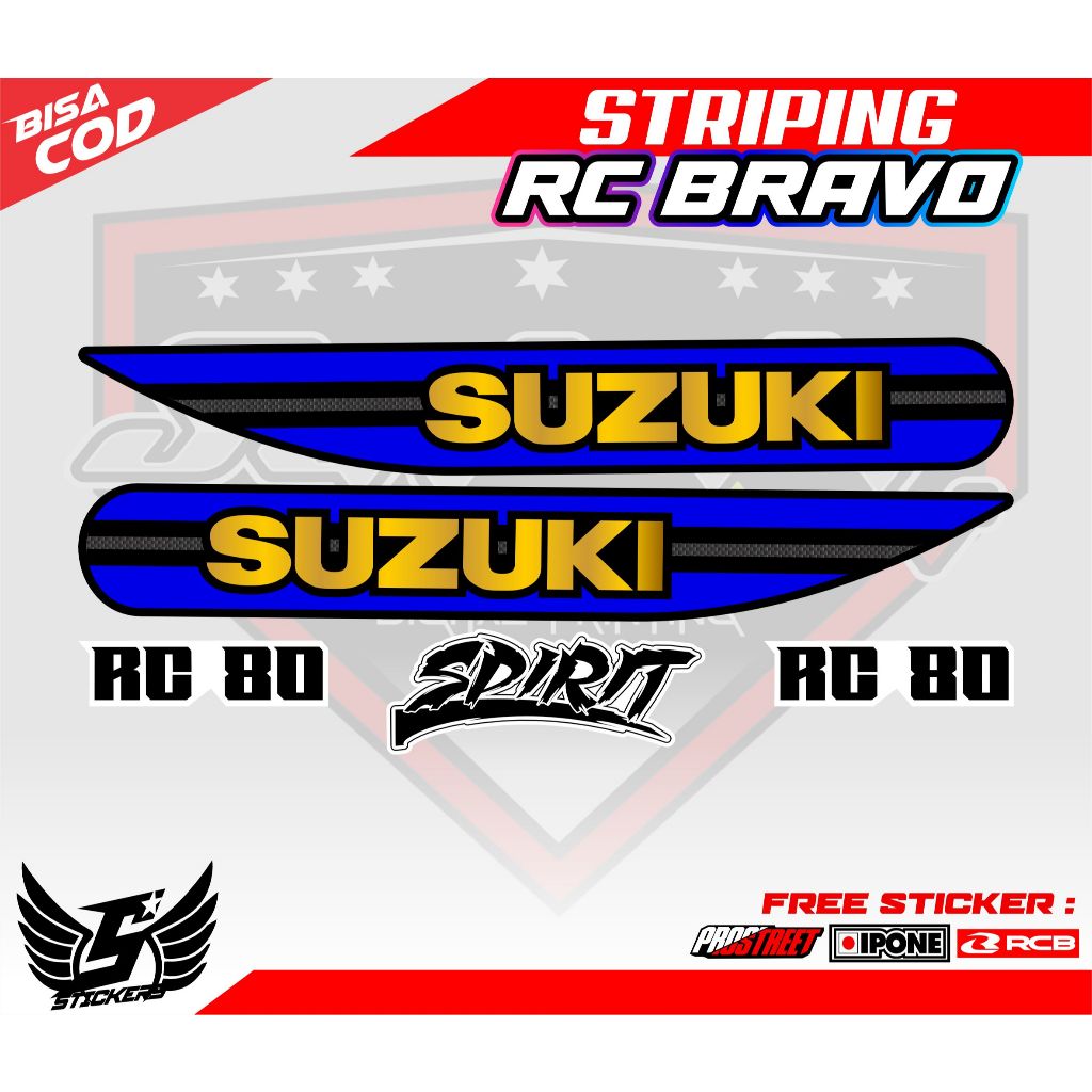 STRIPING VARIASI SUZUKI RC 80 BRAVO  / STICKER LIST MOTOR SUZUKI RC 80 BRAVO