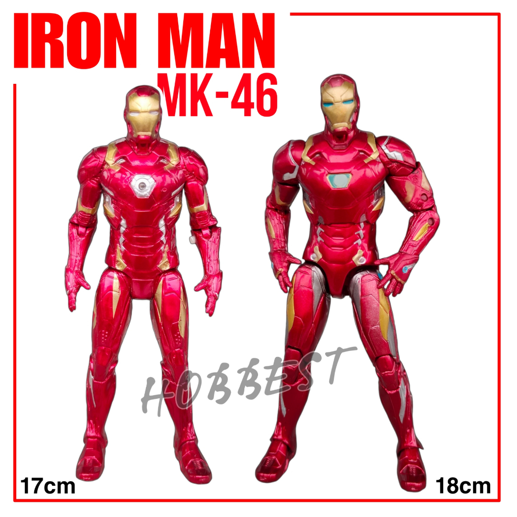 Action Figure IRON MAN MARK 46 XLVI - Miniatur Superheroes Marvel Avengers Ironman Pajangan Mainan T