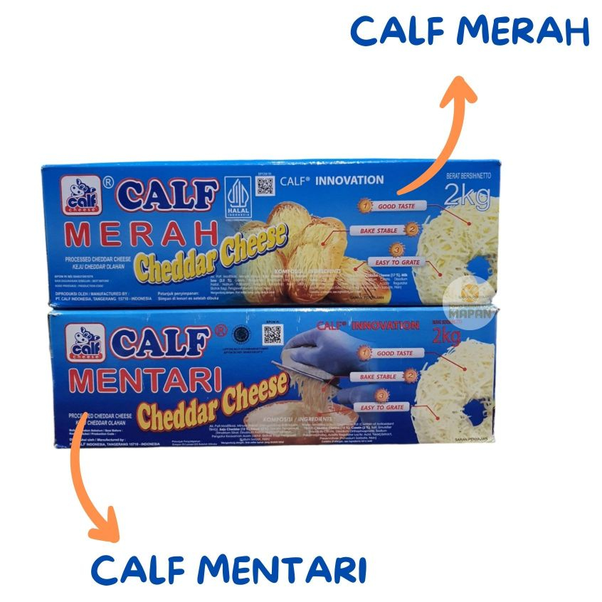 

Keju Cheddar Calf Mentari 2kg/Calf Merah 2Kg | Cheddar Cheese Calf Merah/Calf Mentari 2Kg | Keju Calf