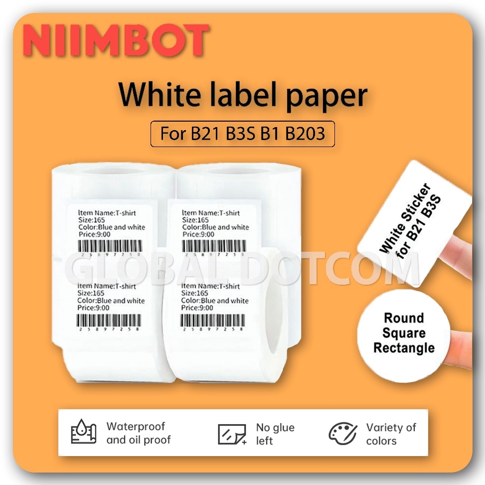 

NIIMBOT B21 B1 B23 B3S LABEL PUTIH STICKER THERMAL TAHAN AIR MINYAK GSBQA6387