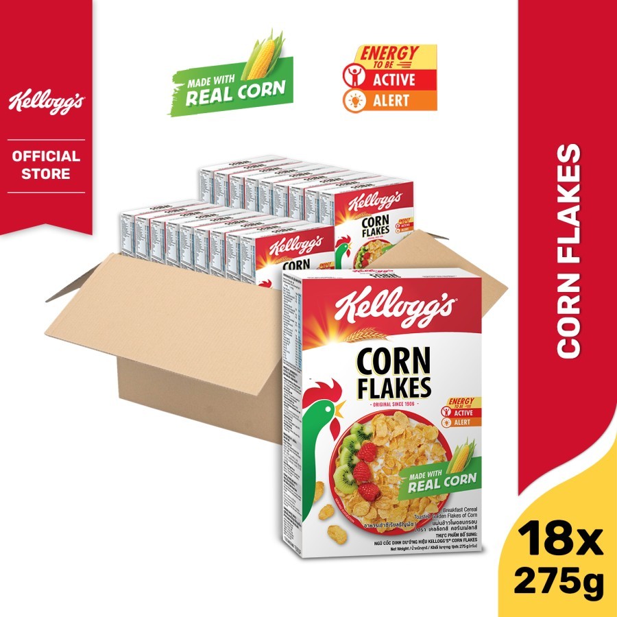 

[CARTON DEALS] Kelloggs Corn Flakes Sereal 275g x 18pcs