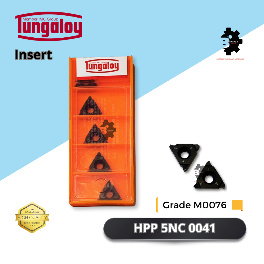 Insert HPP 5NC 0041 / Grade M0076 - Merk Korloy - Insert Pahat Bubut - Pisau Pahat - Baru - Original