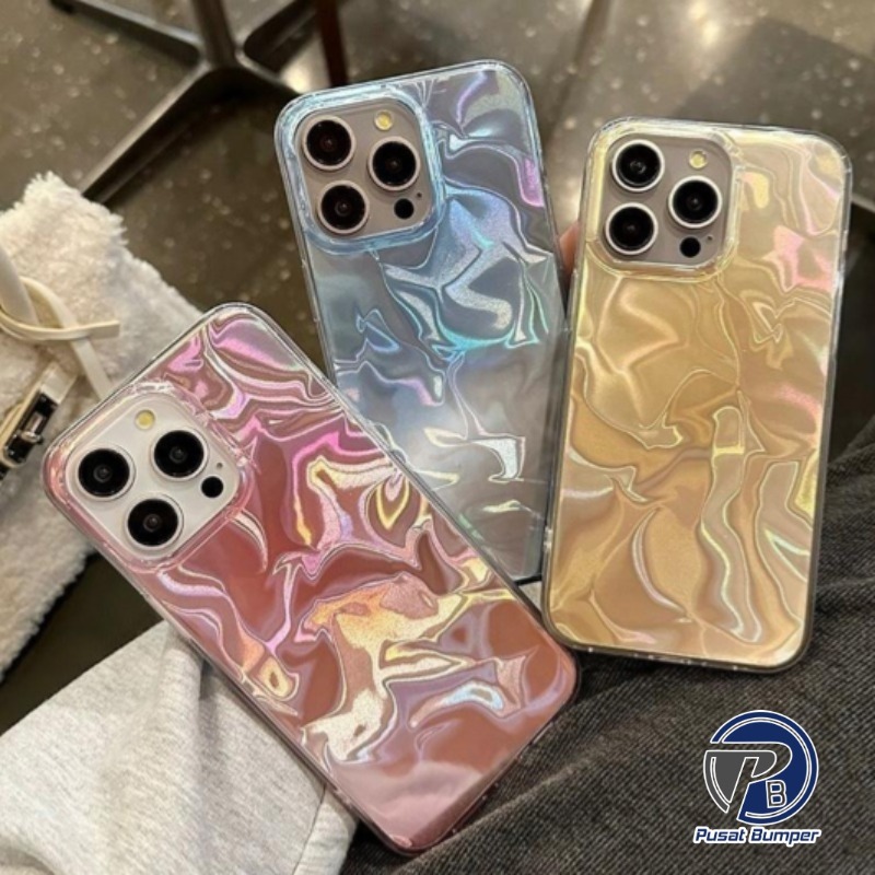 Ss940 NEW Waterry Textured Ripple Case Gradient Hardcase Casing Hp compatible for OPPO A1K A3S A5S A