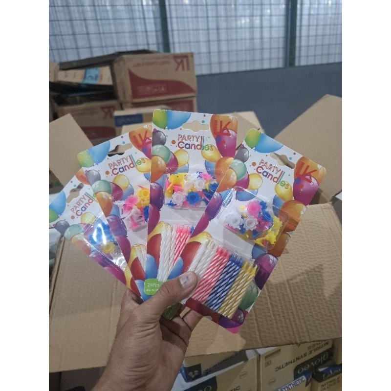 LILIN SPIRAL WARNA KECIL / LILIN MINI ULANG TAHUN / LILIN WARNA - WARNI KECIL