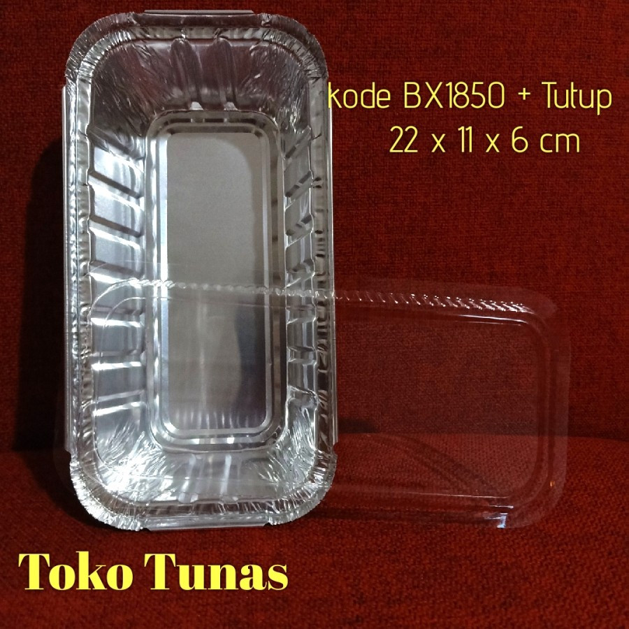 Loyang Alumunium Foil Tipe BX1850 BX 1850 uk 22.2 cm X 11.3 cm (+ TUTUP MIKA)