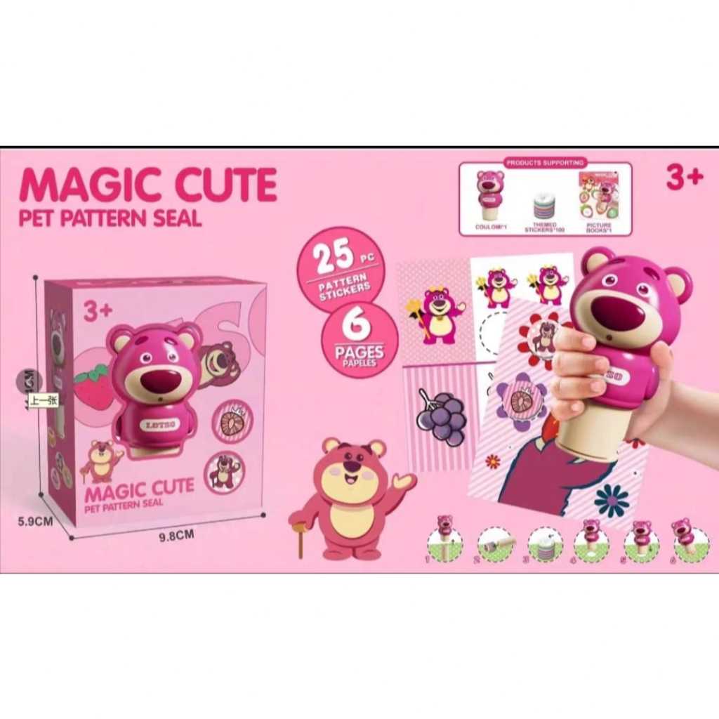 

YUH [Clairetoys] Mainan stempel anak-anak baru, stempel ajaib, hadiah buku stiker kartun anak laki