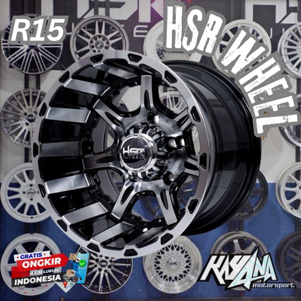 Pelek Mobil R15 Untuk Jimny Katana Feroza Eskudo Velg HSR Asakota R15 Lebar 10 Et -44 Velg Lebar R15