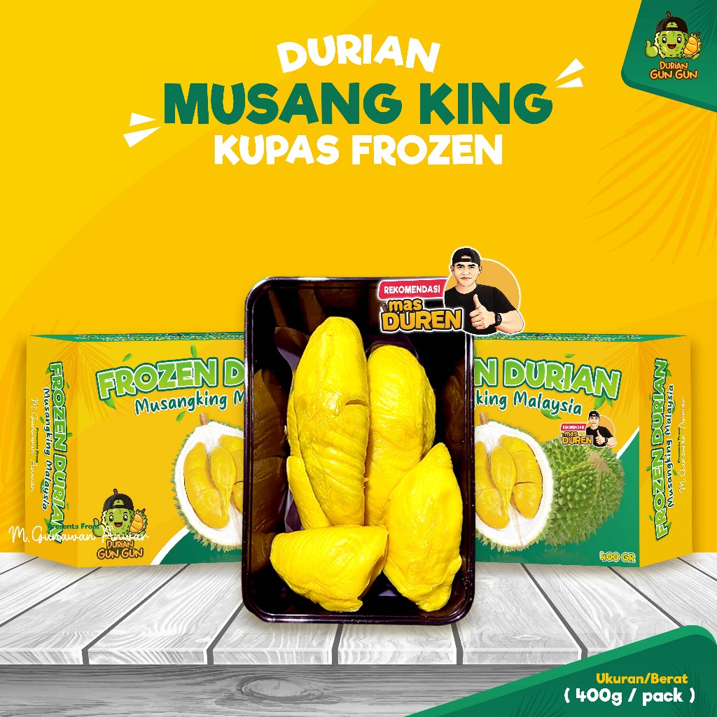 

Durian Musang King Malaysia Kupas Frozen 400gr Duren Musang King Malaysia Kupas Frozen